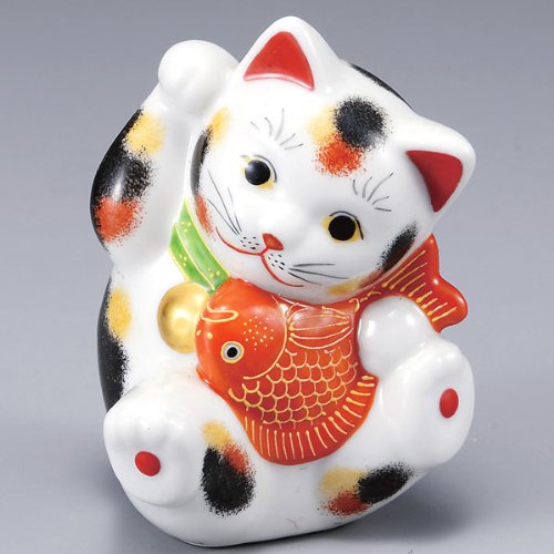 Japanese KUTANI Yaki Lucky Cat Omede-Tai